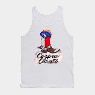 Corpus Christi Texas Cowboy Boot Tank Top